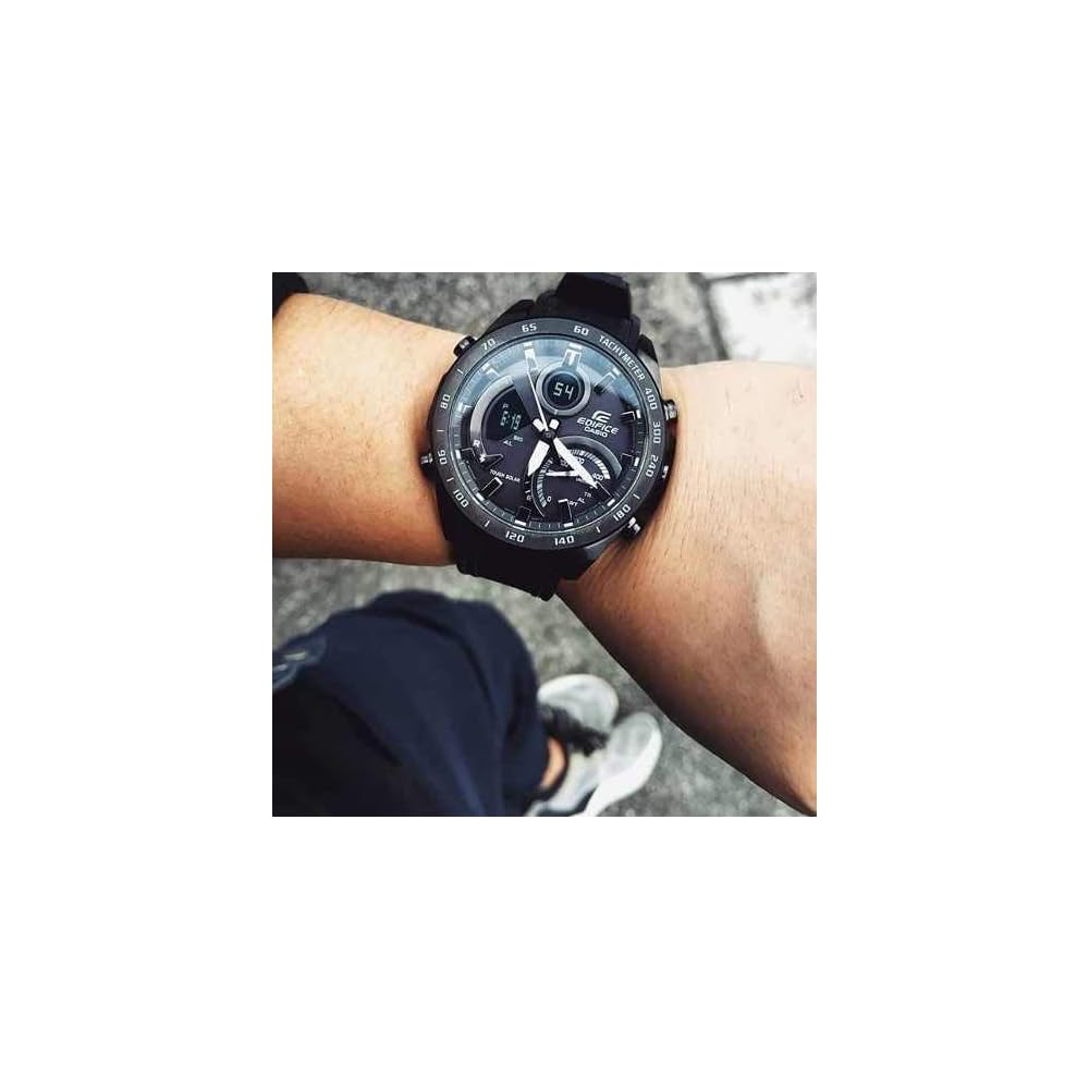 EDIFICE by CASIO: Bluetooth Smartwatch, Tough Solar, ECB-900PB-1A, Chronograph, Calendar, Analog/Digital, Black, Business Watch, Sports Watch, Waterpr