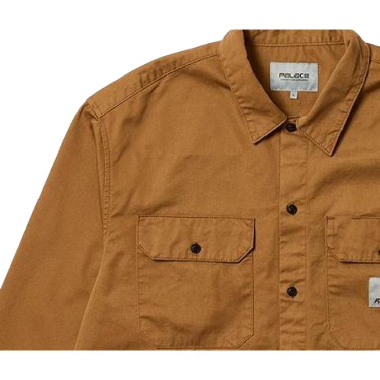 Palace Классическая рубашка на пуговицах с двумя карманами и логотипом X Carhartt WIP FW23, топы унисекс цвета хаки I032721-ХАКИ