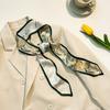 Spring new personalized trend printing simulation silk scarf female ins explosion sweet and cool wind long double-layer streamer