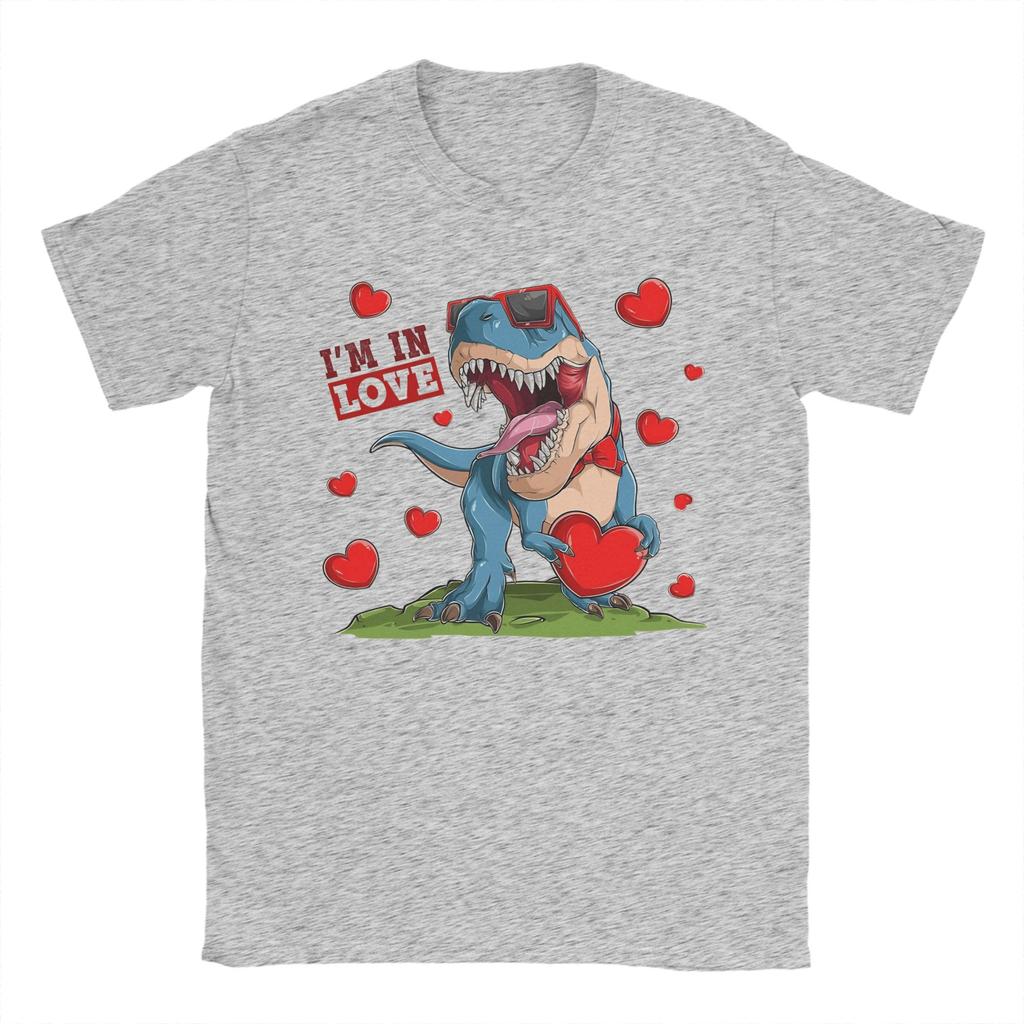 Trex Dino I steal hearts TShirt for Unisex Casual Cotton Tees Crewneck Short Sleeve T Shirt New Arrival Tops