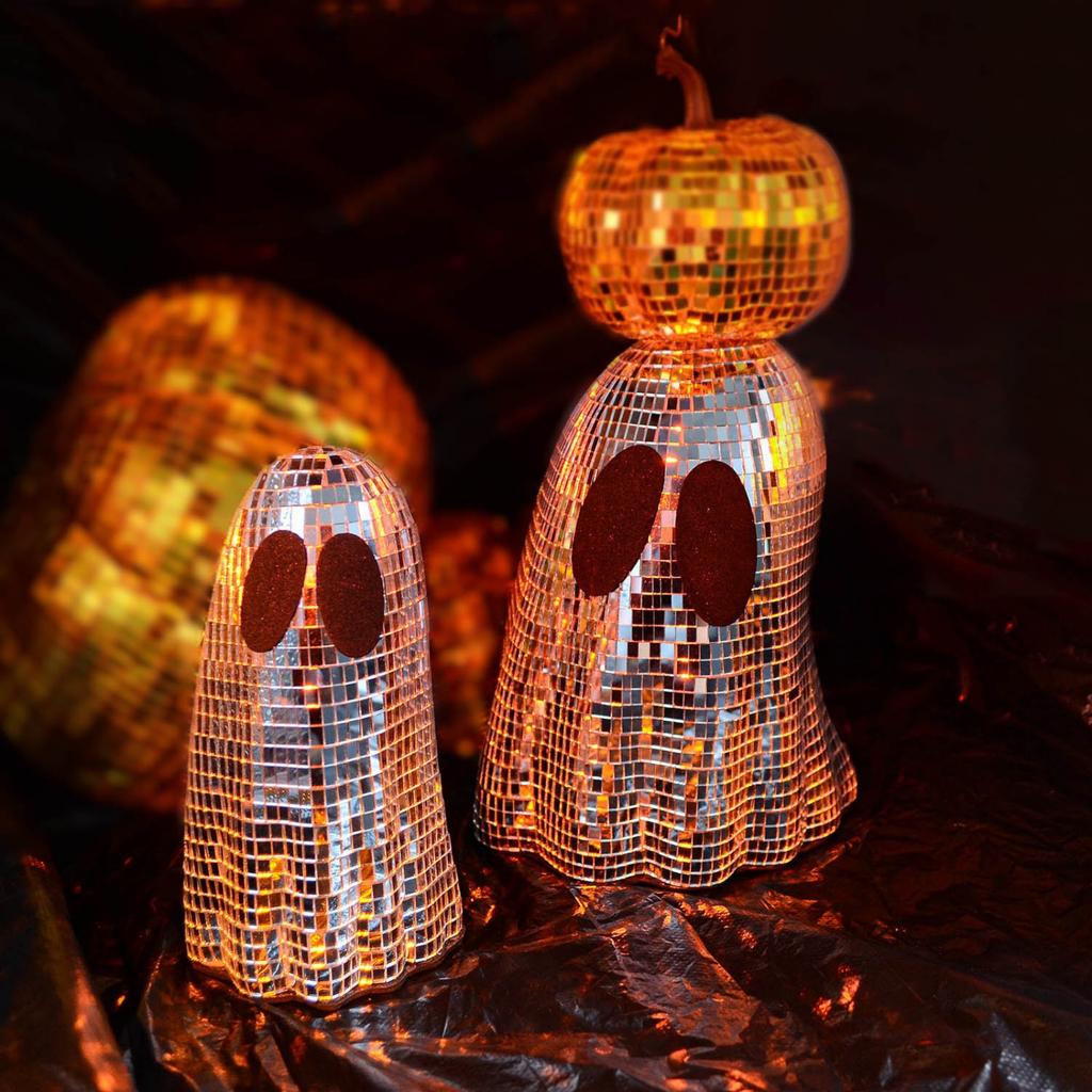 Disco Ghost Halloween Decoration Ghost Disco Ball Table Ornaments For Home Party Bar Indoor Outdoor Use