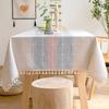 Nordic Tassel Decorative Tablecloth Cotton And Linen Fabric Dust-Proof Dining Table Cloth Household Kitchen Western Table Spot Lattice