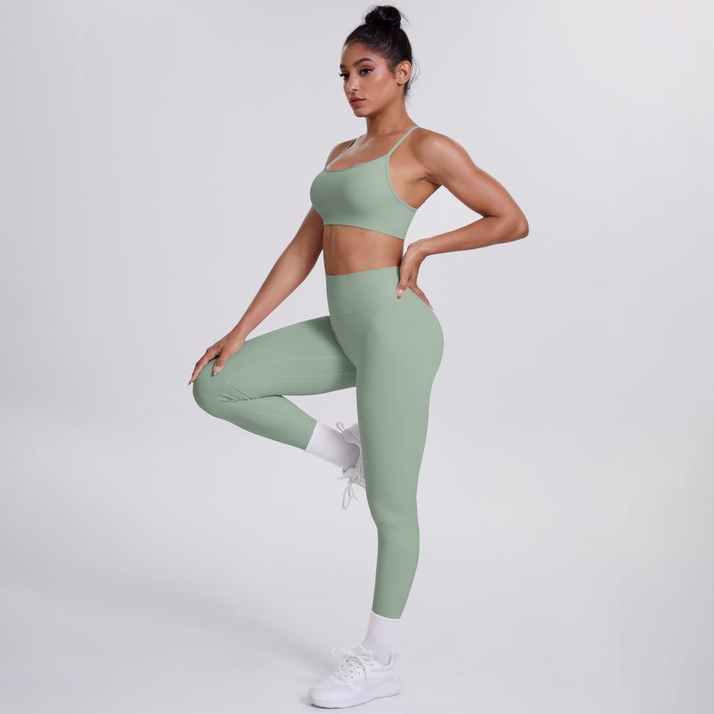 New Cross Suspender Beautiful Back Sports Bra Set, Cloud Sensing Quick Drying Tight Yoga Suit, Outdoor Running Fitness Two-Piece Set For Women