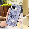 Durable Back Cover Phone Case For Sharp Aquos Zero6/Aquos Air Soft Case Flower Kickstand Wrist Strap Anti-dust Lanyard