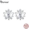 925 Sterling Silver Prong Setting Crystal Star Stud Earrings Cubic Zirconia for Women Romantic Fine Jewelry Gift