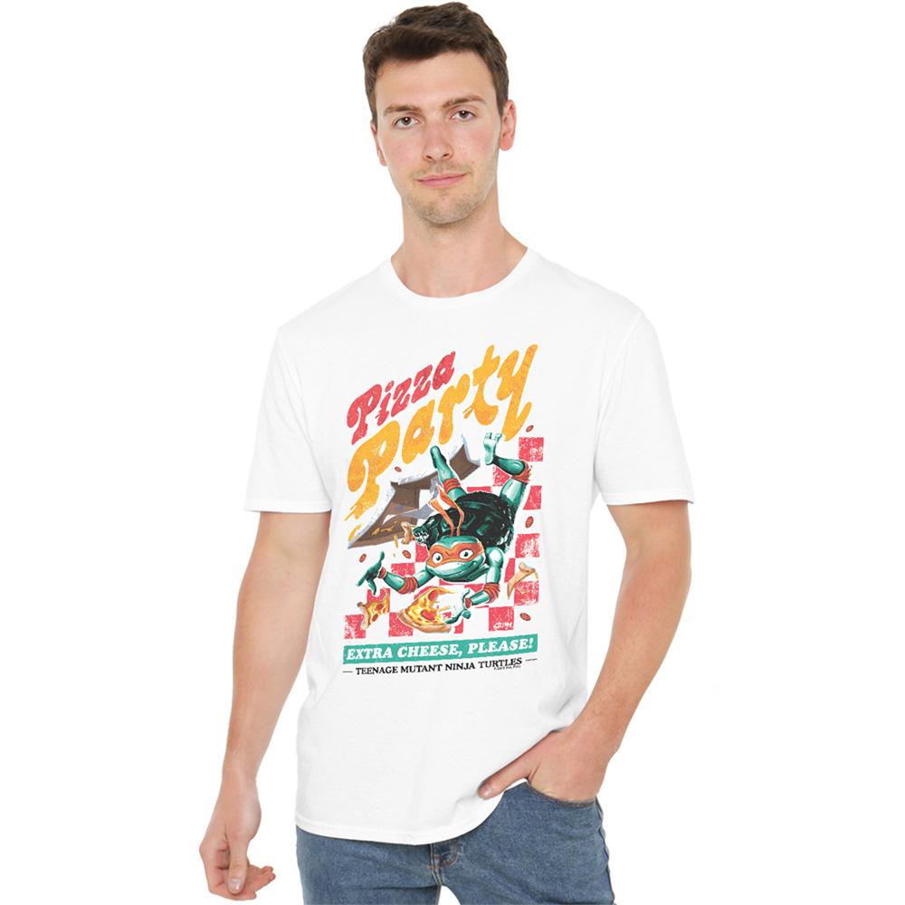 TMNT Unisex Adult Pizza Party Michelangelo T-Shirt