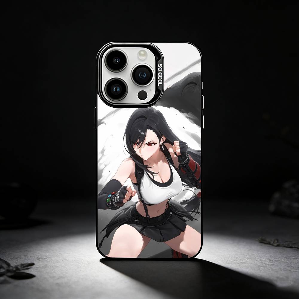 Game FF T-Tifa L-Lockhart-S Phone Case For iPhone 17,16,15,14,13,12,11 Plus,Pro Max,XS,Colored silver phone case