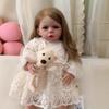 Realistic 60cm Princess Reborn Doll Sandie Soft Cloth Body Newborn Babies Doll for Girl Lovely Cuddly Imitation Baby Doll Kids Birthday Christmas Gift