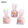 50 шт. Пластиковые пакеты для конфет с кроличьими ушками, мультяшные многостильные пакеты с длинными ушками кролика, милые пакеты для упаковки печенья с животным узором, печенье