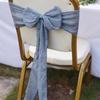 2Pcs Designed Decor Rustic Chair Sashes Cheesecloth Tulle Overlock Chair Ties Non-slip 11 Colors Chair Cover Wedding Decoration