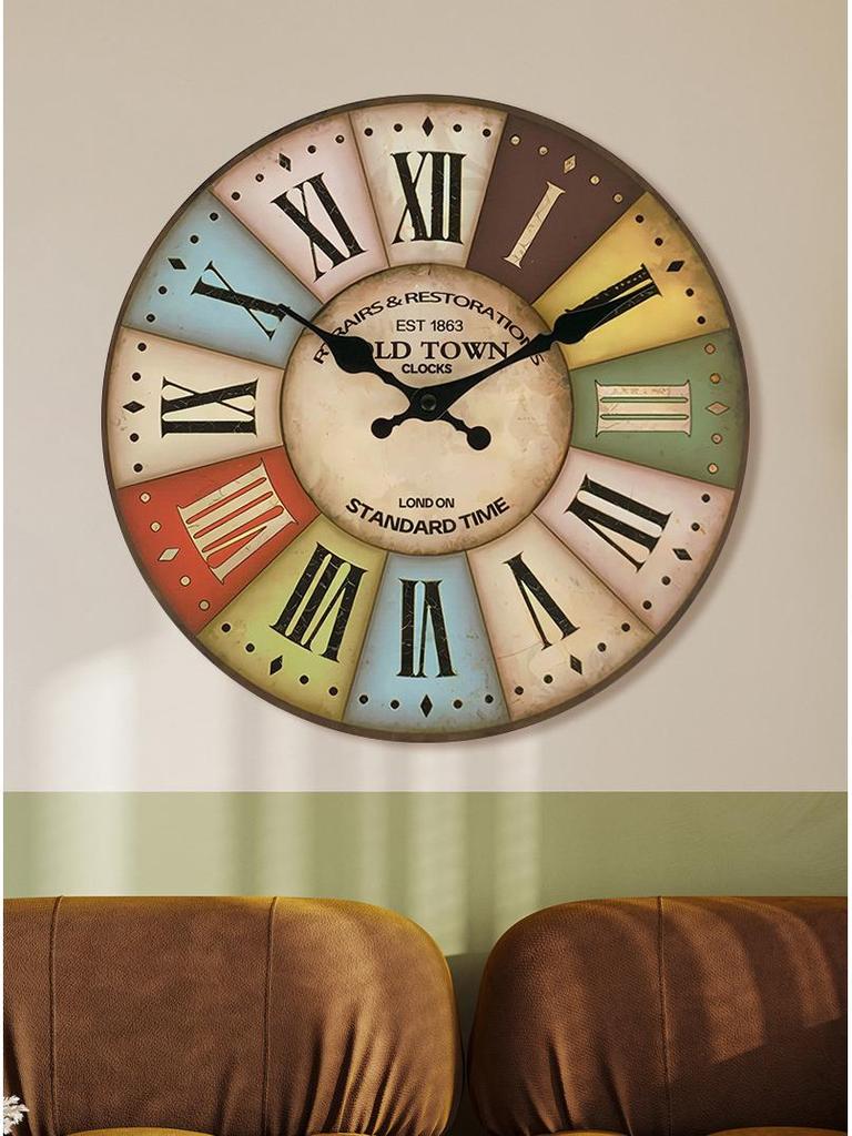 10" Retro Religious Minimalist Wooden Wall Clock MDF Silent Decorative Clock