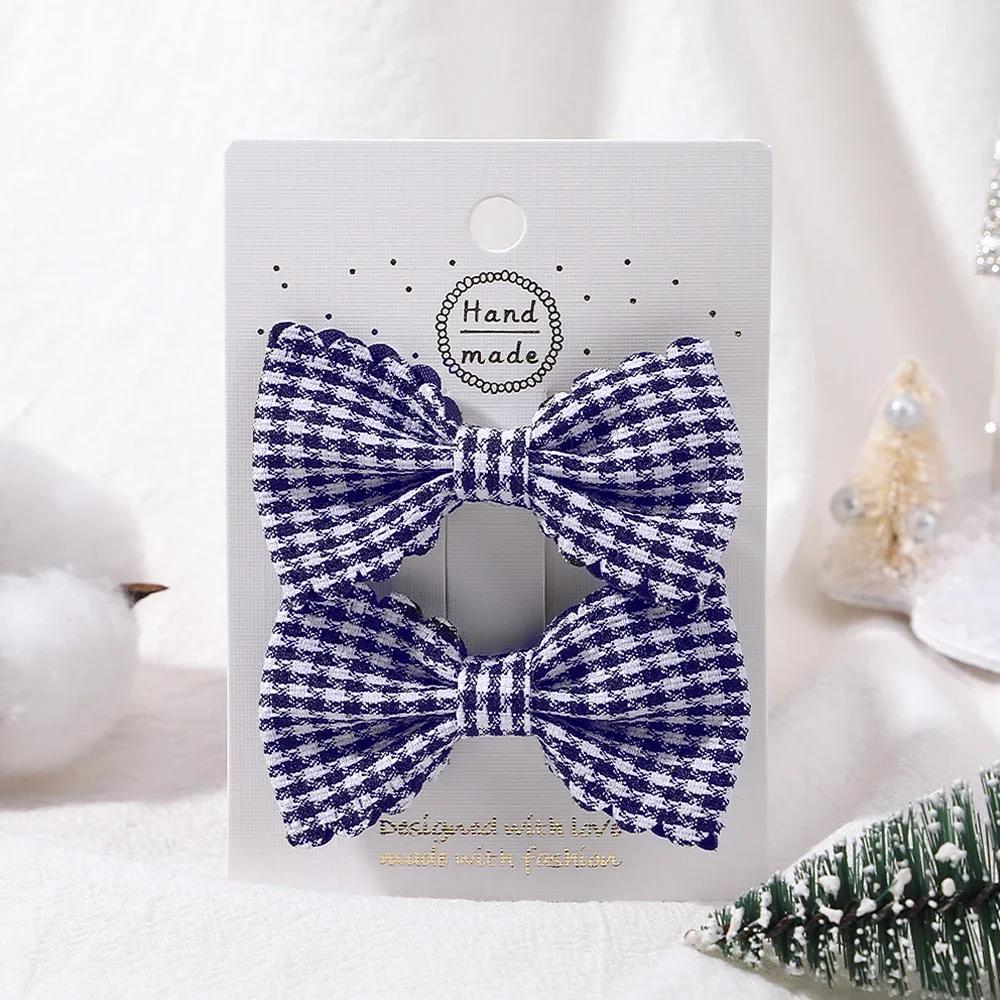 2 шт./компл. Однотонные нейлоновые детские бантики Заколки для волос для маленьких девочек Ручной работы Бантик Заколка-автомат Фотографические аксессуары для волос