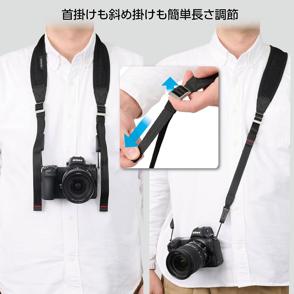 Ремешок HAKUBA для фотоаппаратов с защитой от скручивания [Dry Mesh 50] Оснащен быстросъемными элементами YKK, предотвращающими скручивание, дышащий и мягкий, легкий. 