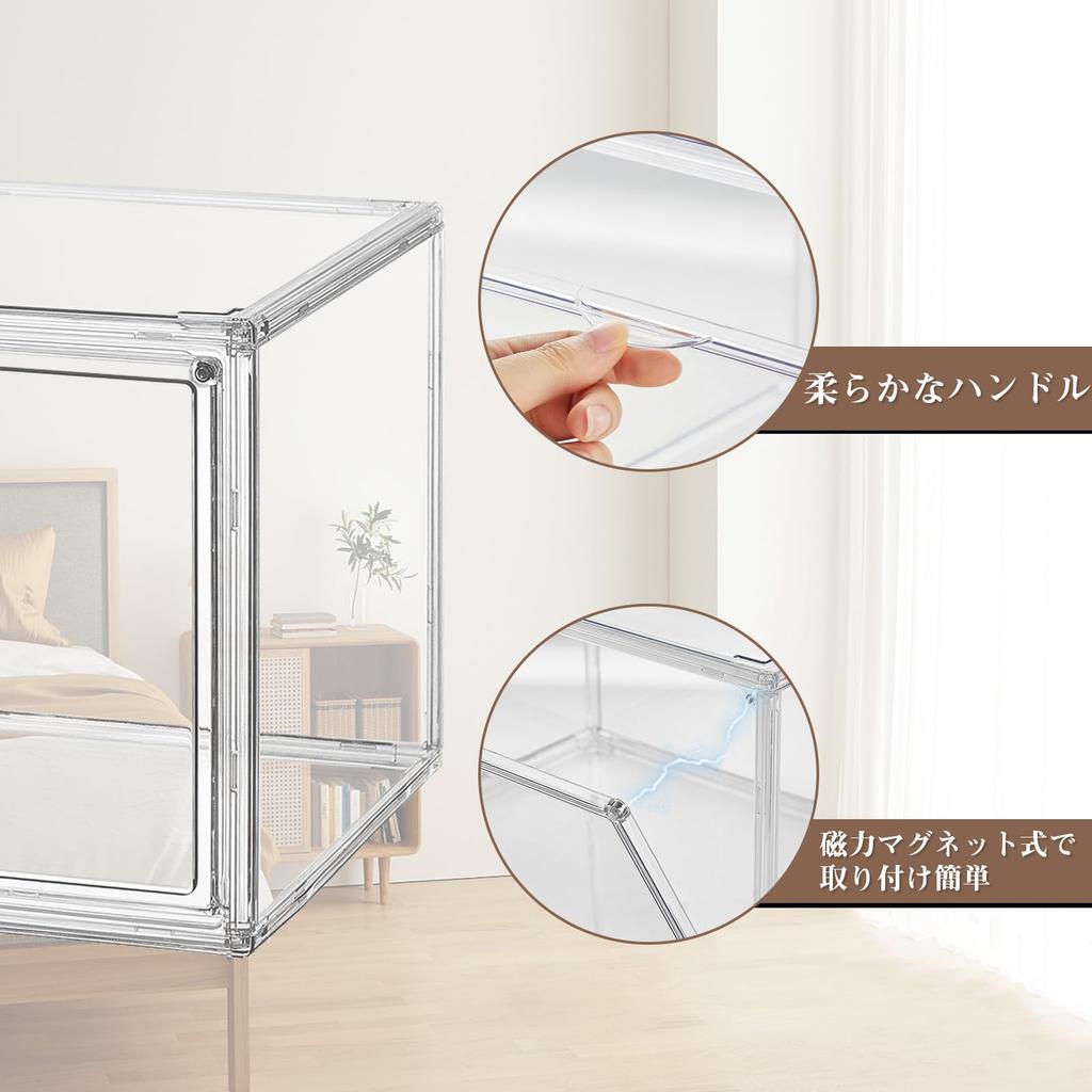Topfinel Figure Case Set of 3 Collection Case Storage Case Acrylic Case Stackable Magnetic Door Front Opening Showcase Figure Case Approximately 36cm