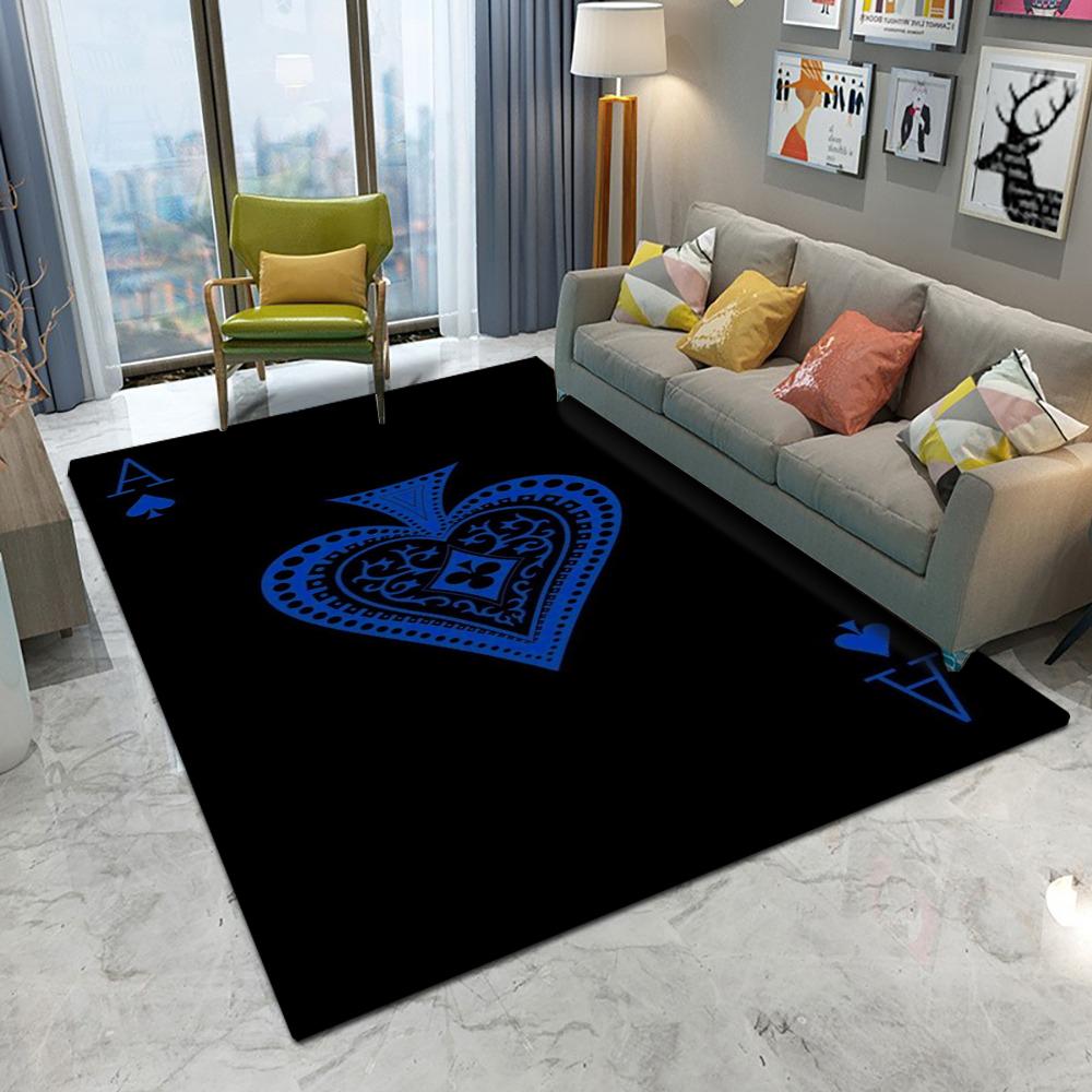 Poker Ace of Spades Rug Non Slip Easy Clean Mat for Living Room Game Room Stylish Home Decor Perfect for Card Game Fans Carpet