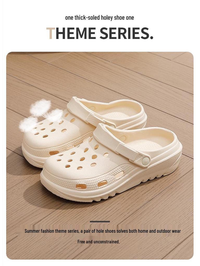 Women's Closed-Toe Sandals 2025: Summer Thick Sole Step-On Comfort