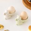 Compact Eggs Holder Rabbit Shape Household Eggs Holder Ceramic Eggs Tray