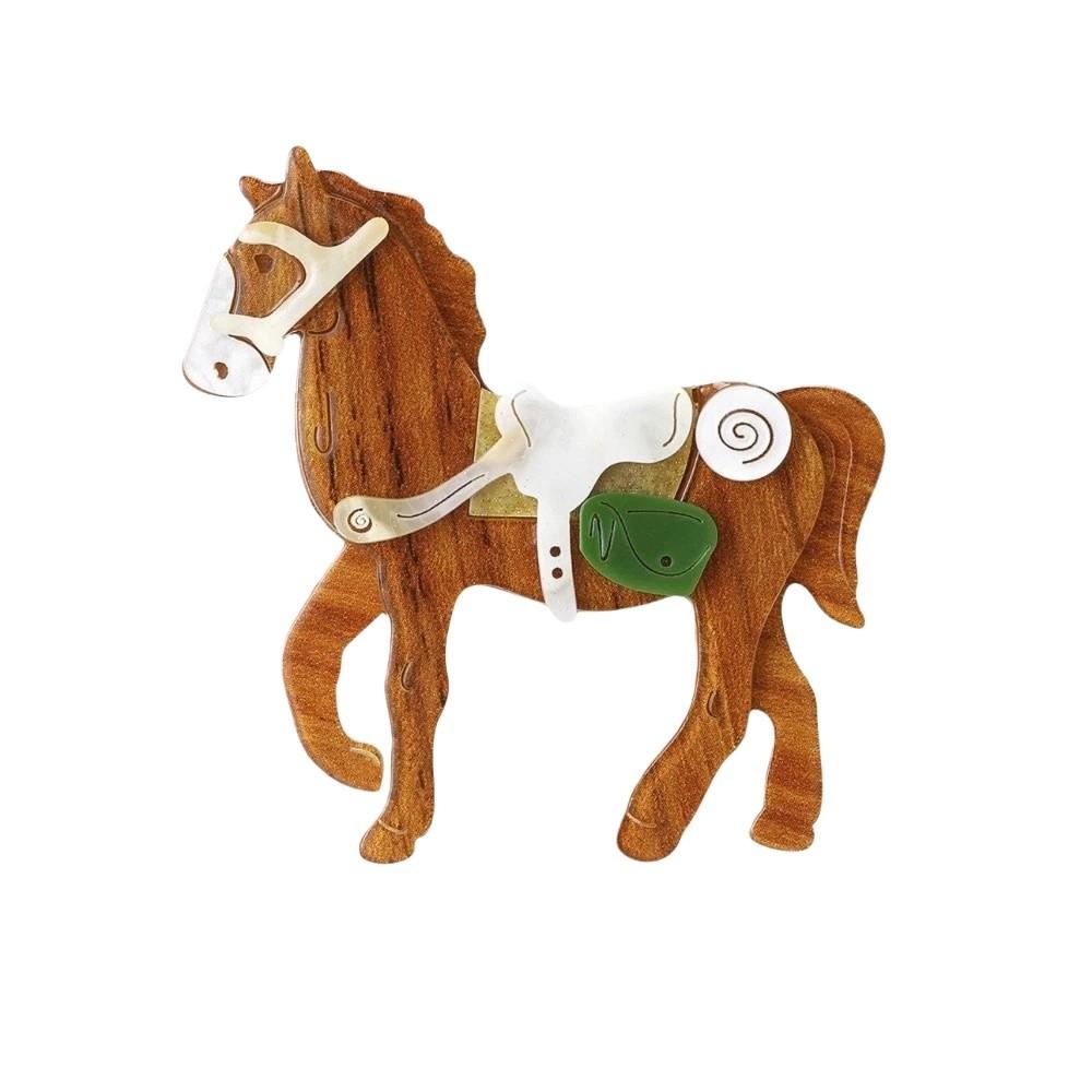 Creative Zodiac Horse Pins Personality Pony Badge Pin Animal Horse Brooches  Men Suit Accessories