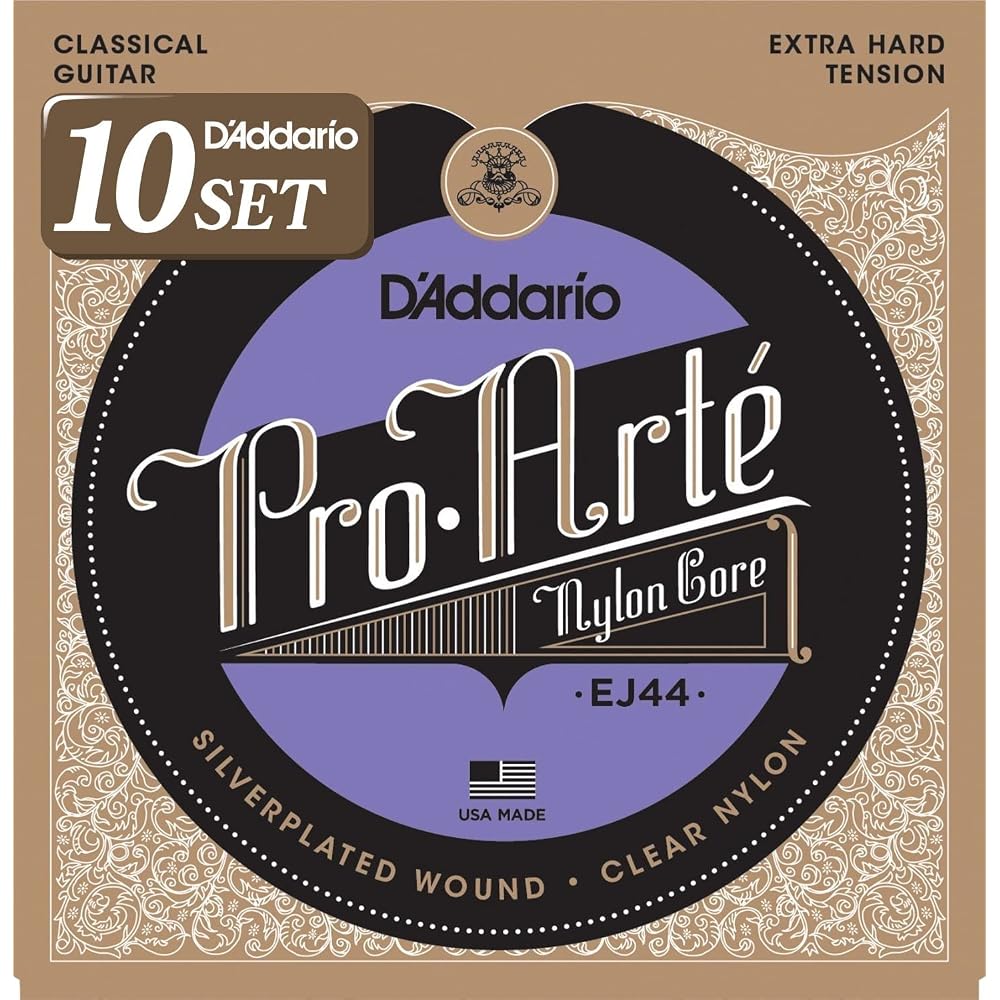 D'Addario Daddario Струны для классической гитары Pro Arte Серебро/Прозрачные Extra Hard EJ44 x 10 Комплектов [Купола...