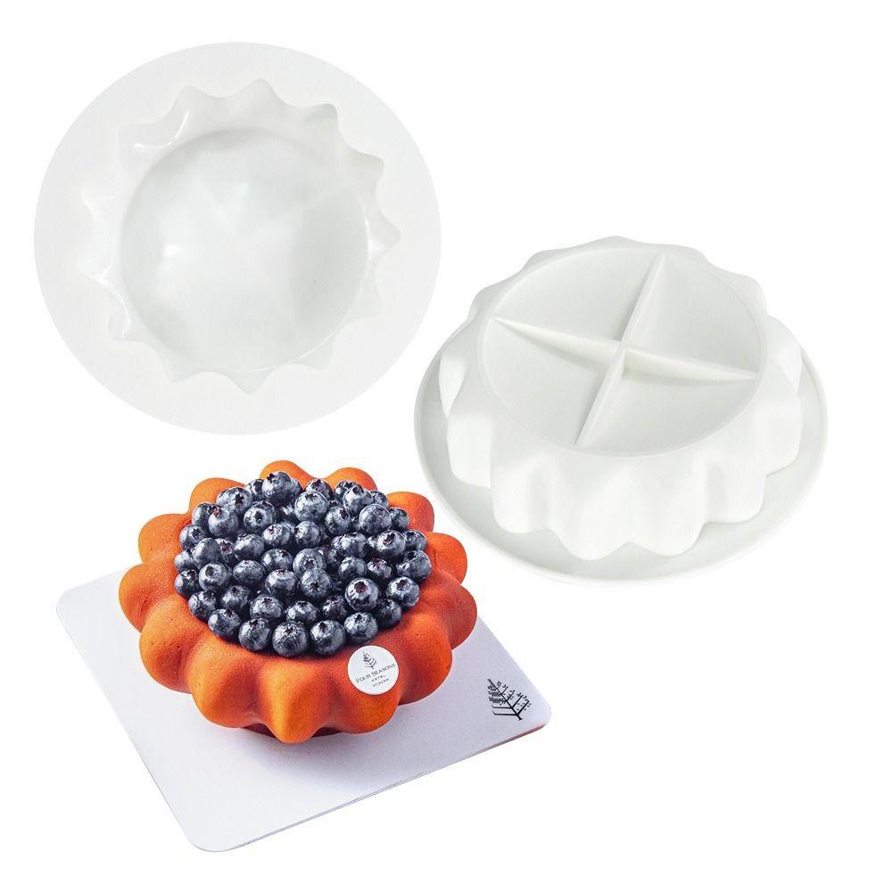 Egg Tart Shape Chocolate Mousse Mould Dessert Making 3D Soap Candle Wax Mould Kitchen Bakeware