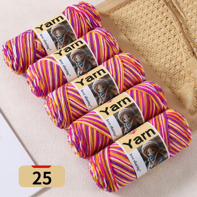 500g Gradient Dyed Colorful Yarn, Rainbow Yarn with Multiple Colors,