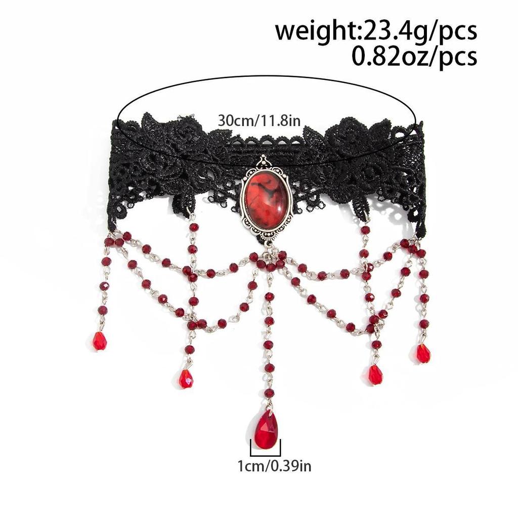 SHIXIN 2026 New Exquisite Black Lace Crystal Tassel Pendant Arm Bracelet Women Fashion Party Jewelry Gothic Halloween Accessory