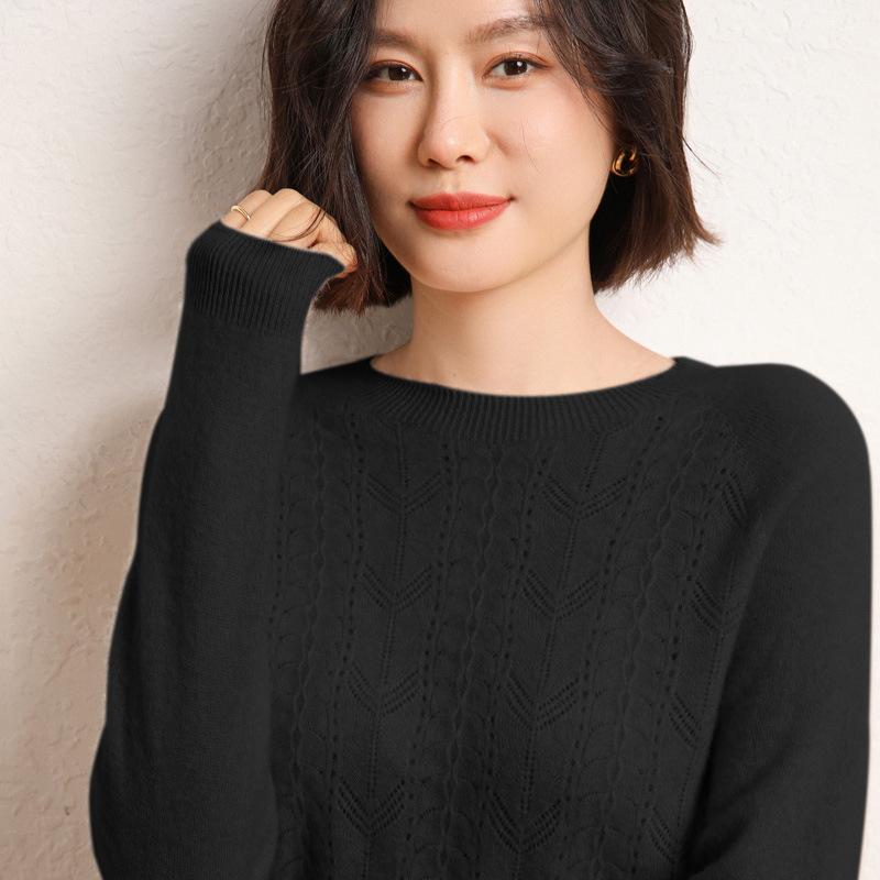 Женский осенне-зимний стиль, первая линия готовой одежды, кашемировая вязаная базовая рубашка, мягкий и эластичный теплый пуловер