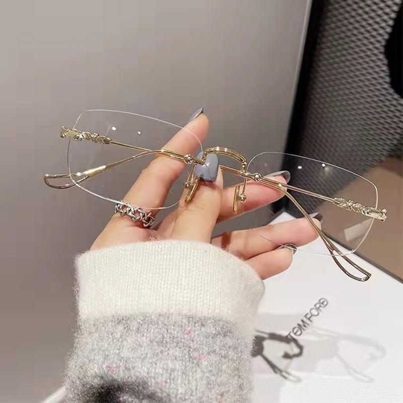 Luxury Fashion Rimless Myopia Optical Glasses Frames Women Men Anti Blue Light Eyewear Frameless 0 -1.0 2.0 2.5 3.0 3.5 4.0