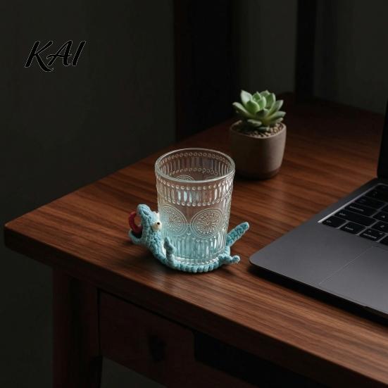 Crochet Lizard Coaster DIY Kit, Handmade Knitting Animal Crafts, Decorative Drink Mug Coffee Cup Mat for Adults, Beginner