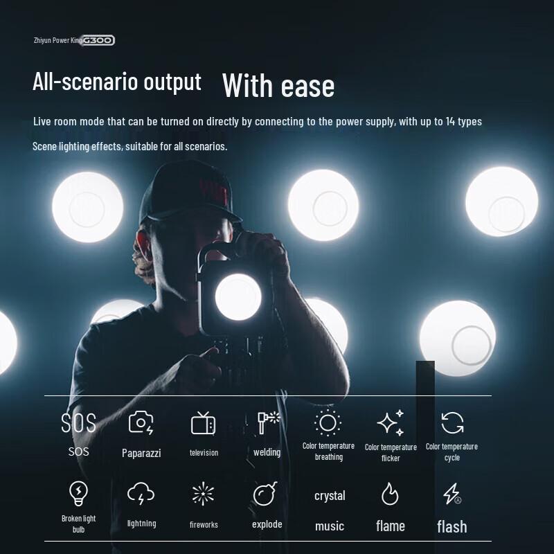 Zhiyun G300 LED Video Fill Light for Live Broadcast and Photography