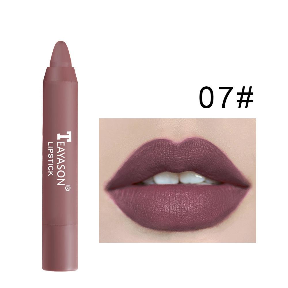 TEAYASON Nude Velvet Matte Lipstick Long Lasting Moisturizing Lip Crayon High Pigment Rotate Lipsticks Pen Woman Cosmetics