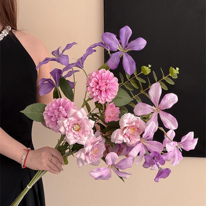 Французские Роскошные Искусственные Цветы Искусственные Имитированные Букеты Цветов Высококлассные Реалистичные Реквизиты для Фотографии День Матери Свадебный Декор