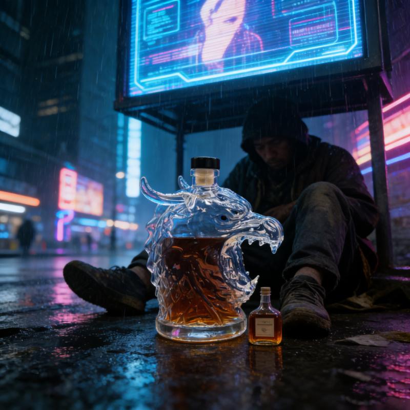 Funny Animal Shaped Bottle Glass Whiskey Decanter with Leak-Proof Seal Stopper Whiskey Bottle Home Bar Decor Gifts