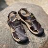 2024 Summer Sandals Men  Beach Slippers Handmade Genuine Leather Man Slippers Men Casual Outdoor Non-slip Sandals Male