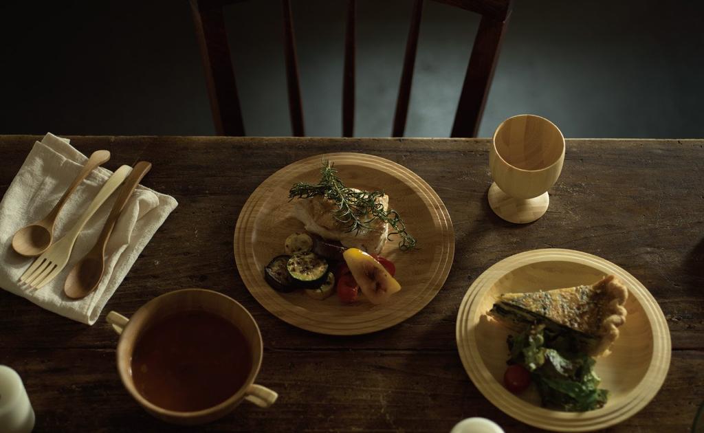 RIVERET Soup Cup and Spoon Set, 400ml, Made In Japan, Dishwasher Safe, Brown, RV-203B