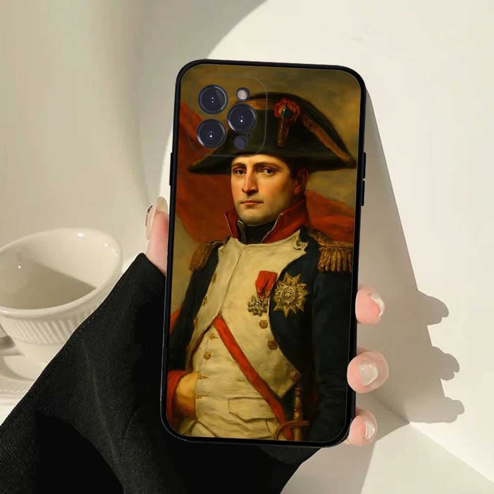 Чехол для телефона Наполеон Бонапарт для iPhone 17 Air 16 15 14 Plus 13 12 Mini 11 Pro Max Черный чехол