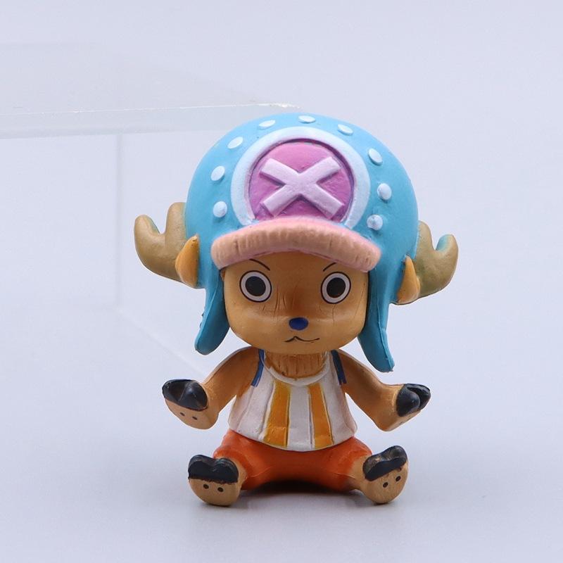 6 шт./комплект Аниме One Piece Q-версия Сидящая Фигурка Действия Эйс Чоппер Санджи Сабо Декоративная Кукла Модель Игрушки Подарок