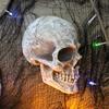Боковое Лицо Человеческий Череп Орнамент Хэллоуин Декор Реалистичная Смола Статуя Ужаса Водонепроницаемое Украшение Домашнего Офиса И Двора