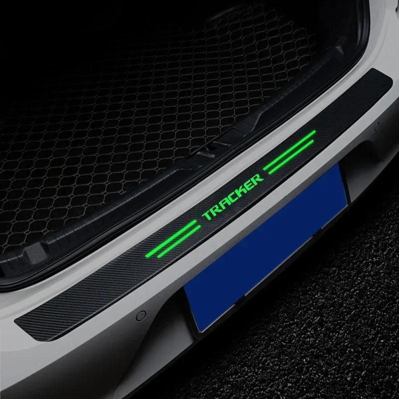 AABHE1 Car Threshold Scuff Plate Carbon Fiber Trunk Sill Protector Sticker For Chevrolet TRACKER Badge Door Welcome Pedal Guards Decals