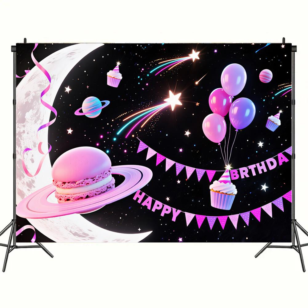 Красочный гобелен 'С Днем Рождения' Шары Радуга Дети Девочка Украшение на День Рождения Баннер Детская Вечеринка Фон для Фото Реквизит