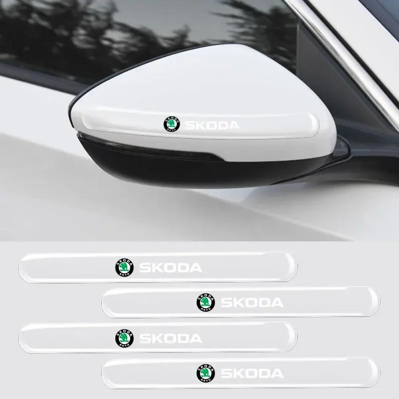 4Pcs Car Door Handle Anti Scratches Silica Gel Protection Stickers For Skoda Octavia Fabia Superb Roomster Kodiaq Led Luggage wsjn67