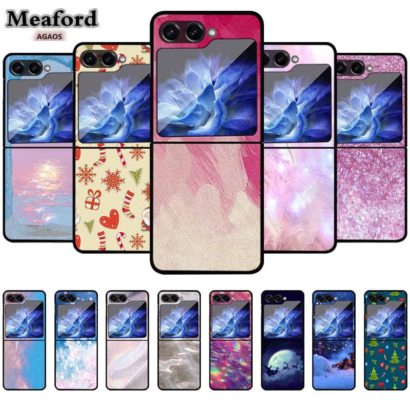 For Samsung Z Flip 6 Case Fold Cover Hard PC Case For Samsung Galaxy Z Flip6 Foldable Black Fold Fashion Coque Plastic Shield