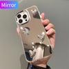 Hight End Korean Style Cute Heart Soft Silicone Clear Case For IPhone 15 13 Pro Max 14 11 12 XR 7 8 Plus SE Silvery Mirror Cover