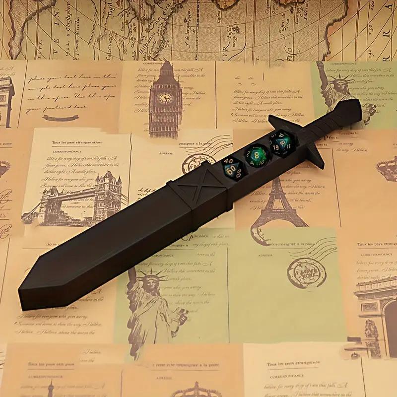 Коробка для хранения в форме меча, напечатанная на 3D-принтере, с кубиками для игр Dnd Rpg Trpg, кубики для игры Dnd, держатель для ролевых кубиков, настольное украшение, хранилище Бо