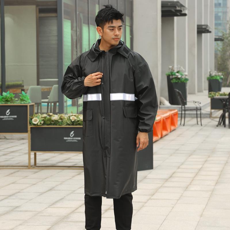 Adult One-Piece Long Raincoat: Fashionable, Thickened, Lengthened Outdoor Windbreaker & Cycling Poncho