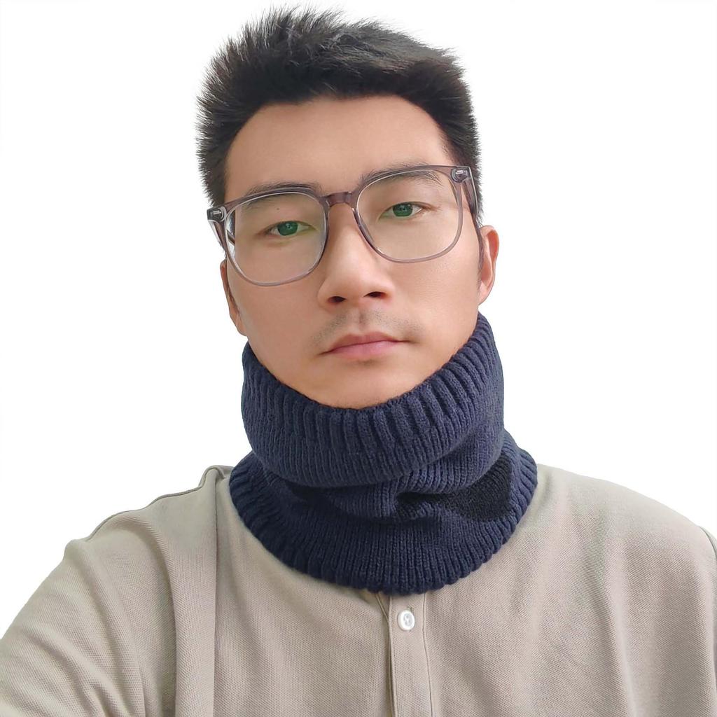 Мужской модный зимний шерстяной трикотажный шарф для шеи