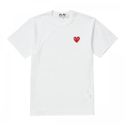 Comme Des Garons Play Красное Сердце Нашивка Унисекс Футболка Ax T108 051