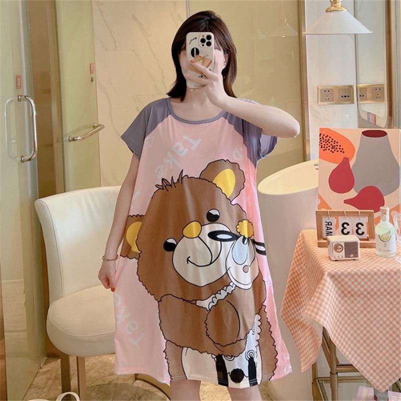 Southeast Asia Cute Loose Short Sleeve Nightgown - Girls Summer Pajamas