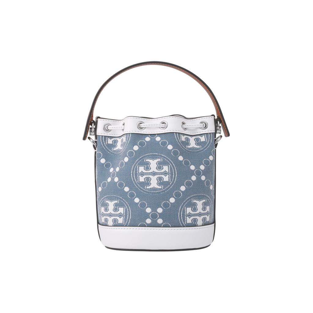 Tory Burch Сумка-ведро на шнурке с стеганым узором T Monogram Женские сумки Жемчужно-синий 149178-400
