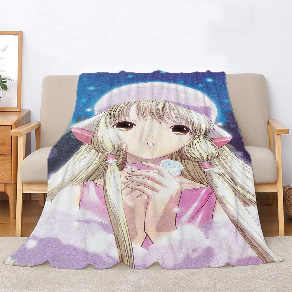 New Arrival Chobits Anime Warm Blankets for Cold Boho Blanket King Size Home Interior Beach Towel Fluffy Plaid Bed Throw Knee &